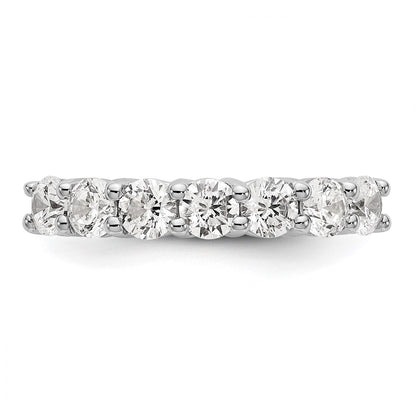 14k White Gold 7-Stone Shared Prong 3/4 carat Complete Round Diamond Band