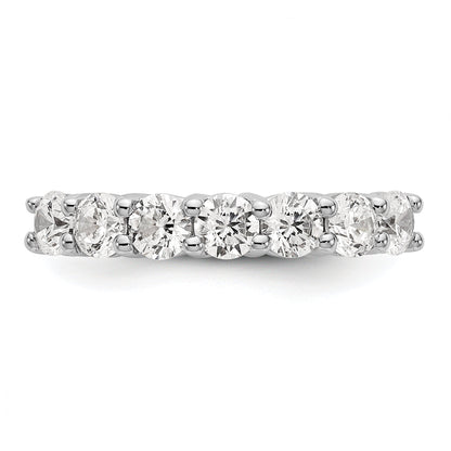 0.80ct. CZ Solid Real 14K White Gold 7-Stone Wedding Band Ring