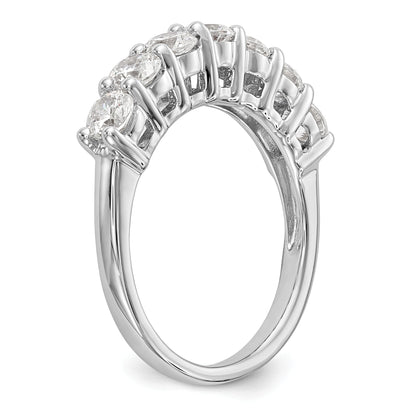 0.80ct. CZ Solid Real 14K White Gold 7-Stone Wedding Band Ring