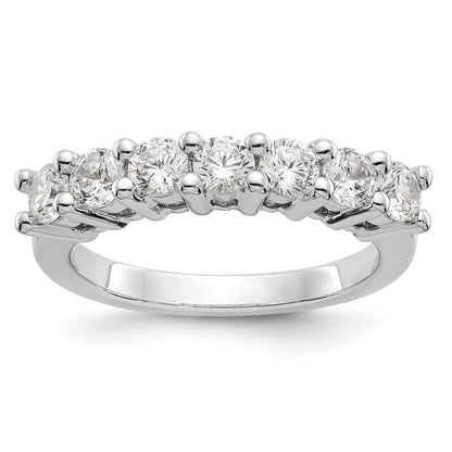 0.80ct. CZ Solid Real 14K White Gold 7-Stone Wedding Band Ring