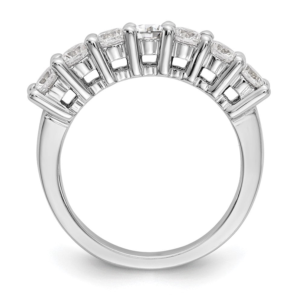 14k White Gold 7-Stone Shared Prong 1 carat Complete Round Diamond Band