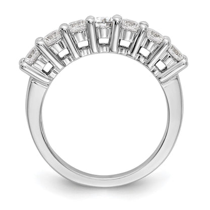 14k White Gold 7-Stone Shared Prong 1 carat Complete Round Diamond Band