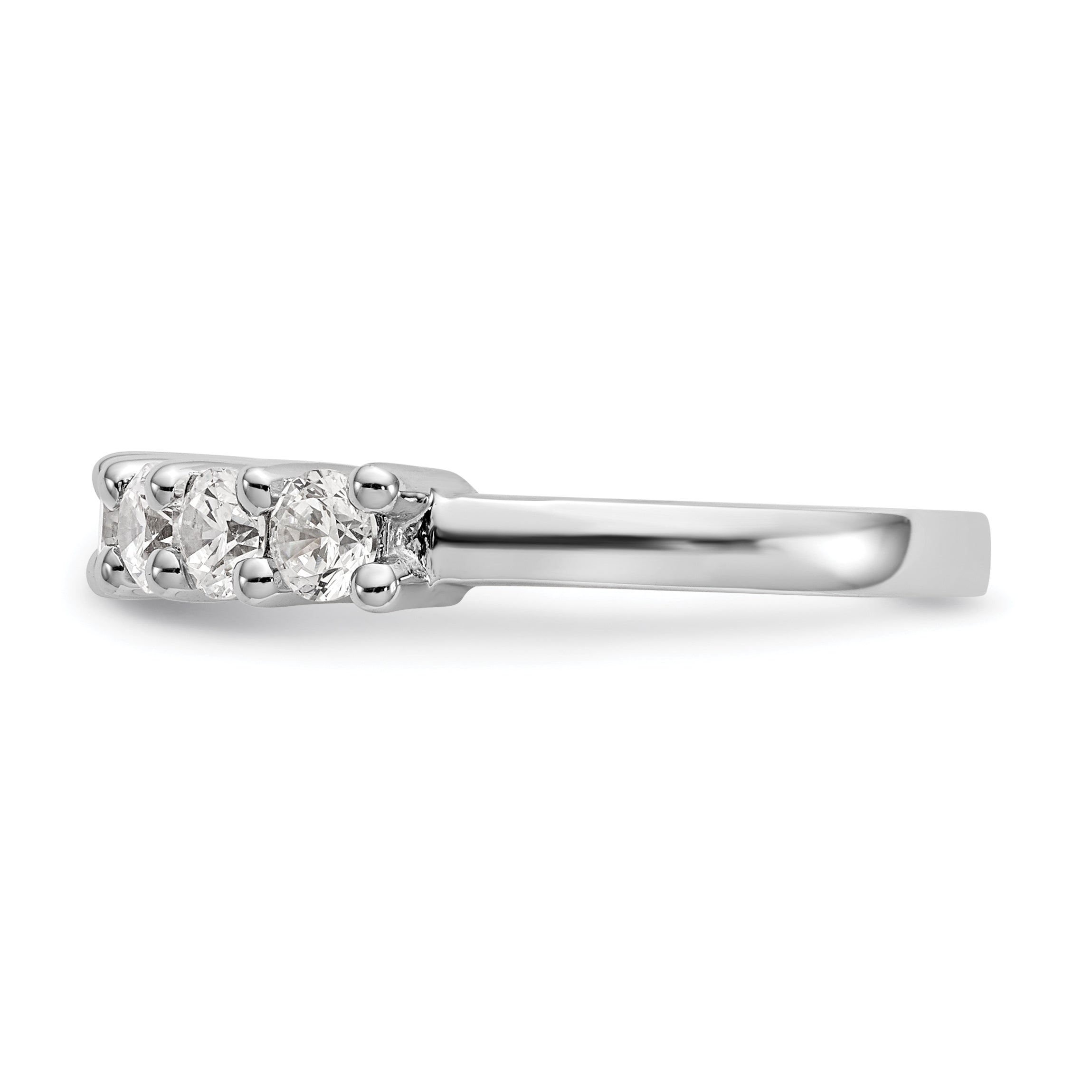 1.05ct. CZ Solid Real 14K White Gold 7-Stone Wedding Band Ring