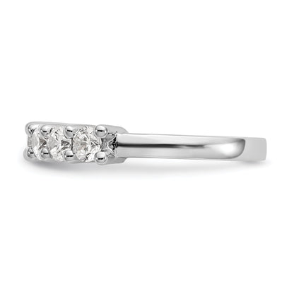 1.05ct. CZ Solid Real 14K White Gold 7-Stone Wedding Band Ring