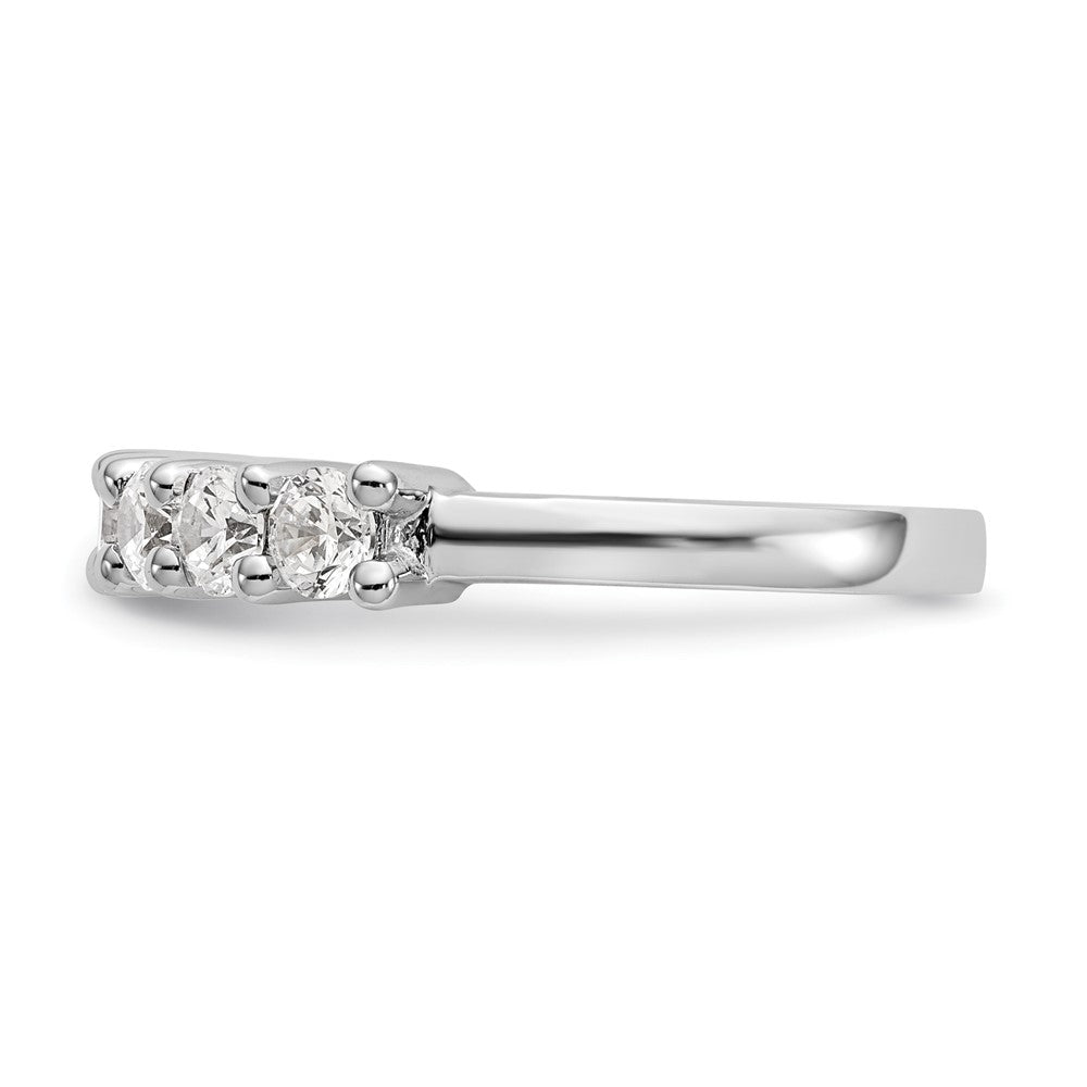 14k White Gold 7-Stone Shared Prong 1 carat Complete Round Diamond Band