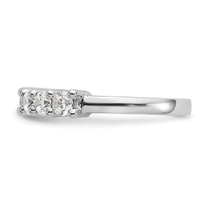 14k White Gold 7-Stone Shared Prong 1 carat Complete Round Diamond Band