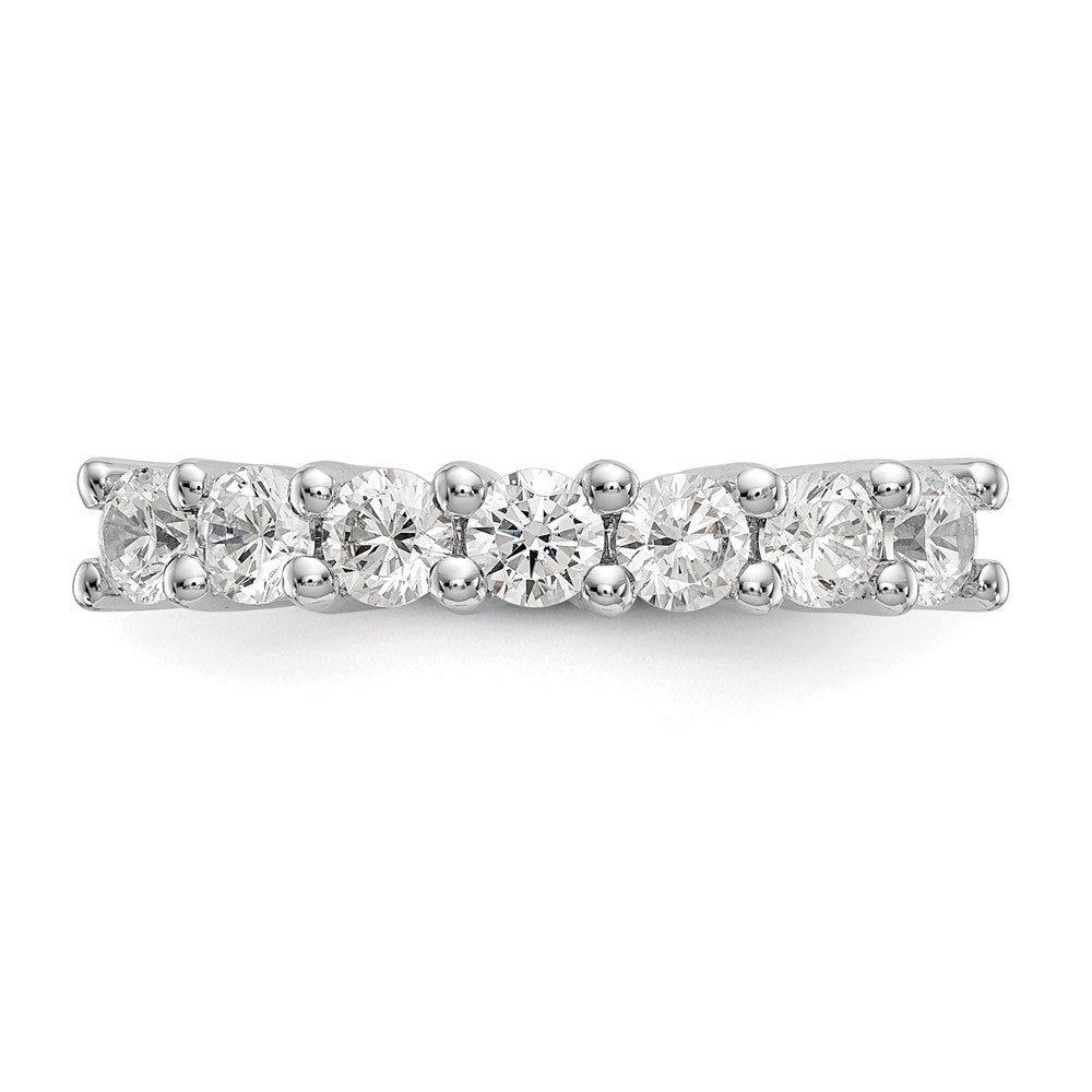 14k White Gold 7-Stone Shared Prong 1 carat Complete Round Diamond Band