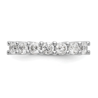 14k White Gold 7-Stone Shared Prong 1 carat Complete Round Diamond Band