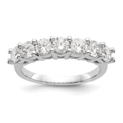 1.05ct. CZ Solid Real 14K White Gold 7-Stone Wedding Band Ring