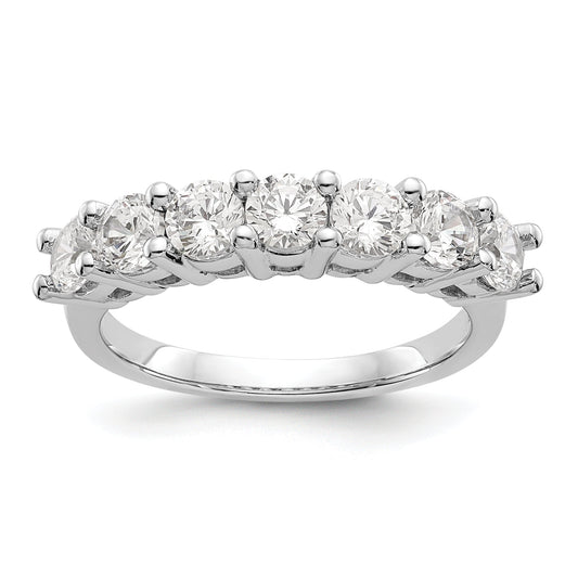 1.05ct. CZ Solid Real 14K White Gold 7-Stone Wedding Band Ring