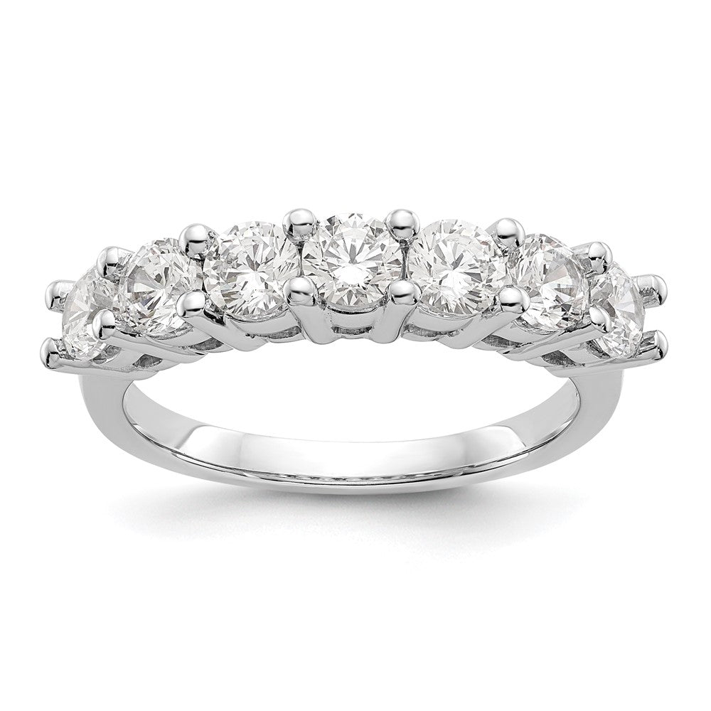 14k White Gold 7-Stone Shared Prong 1 carat Complete Round Diamond Band
