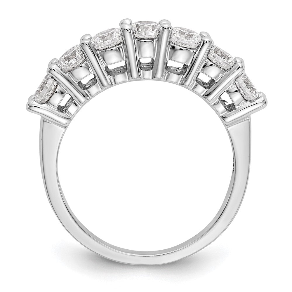 14k White Gold 7-Stone Shared Prong 1.4 carat Complete Round Diamond Band