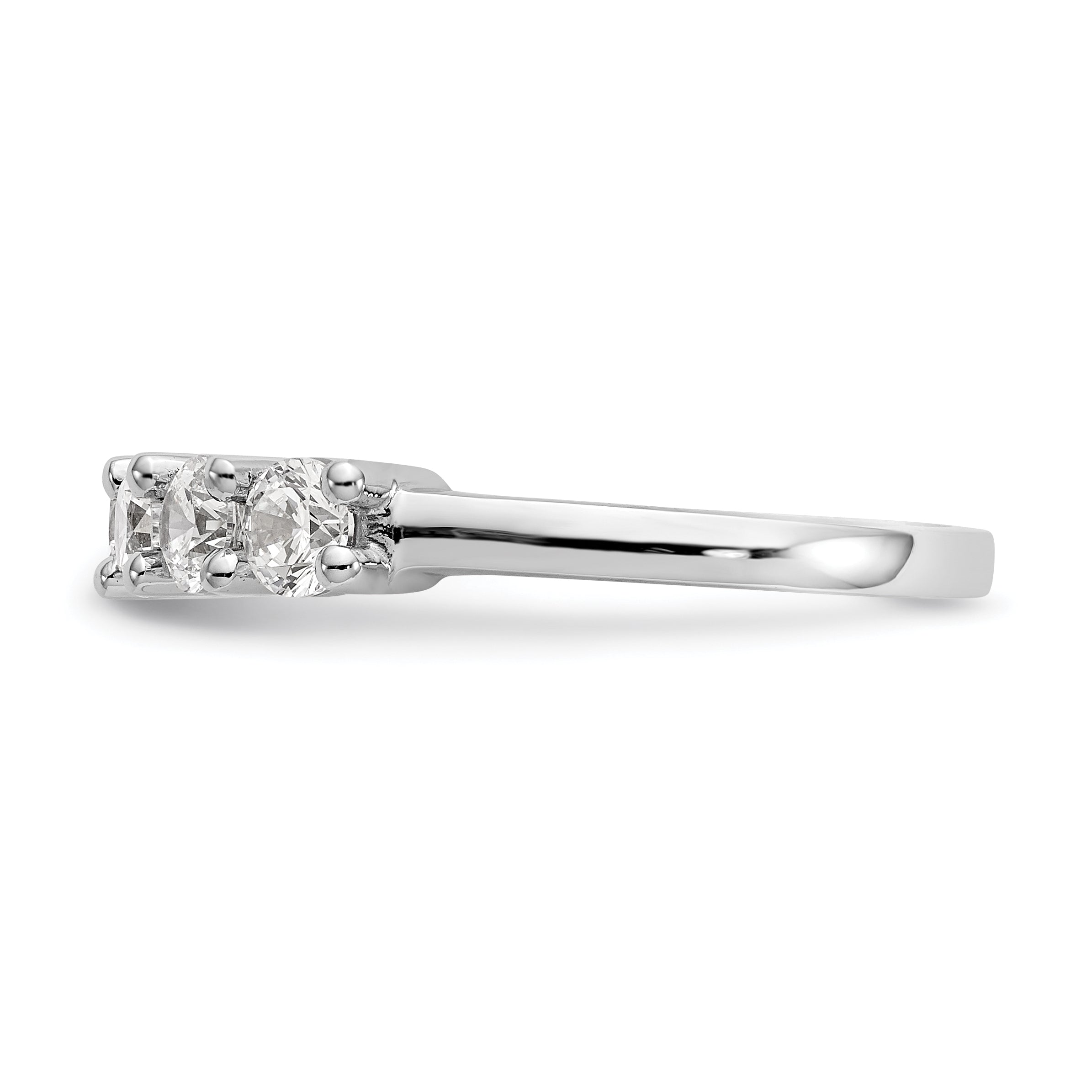 1.40ct. CZ Solid Real 14K White Gold 7-Stone Wedding Band Ring