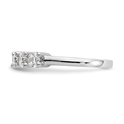14K White Gold 7-Stone Real Diamond Band