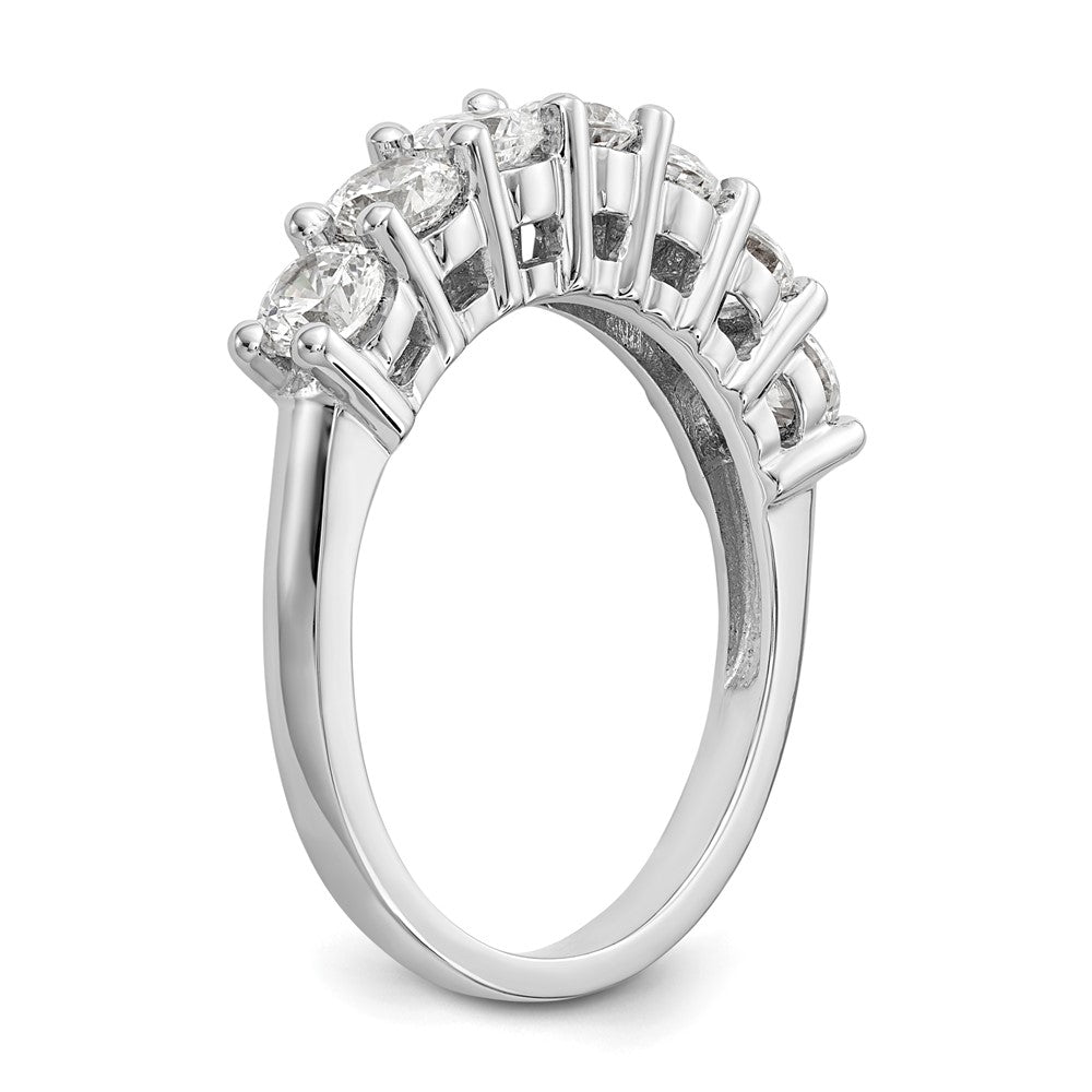 14K White Gold 7-Stone Real Diamond Band