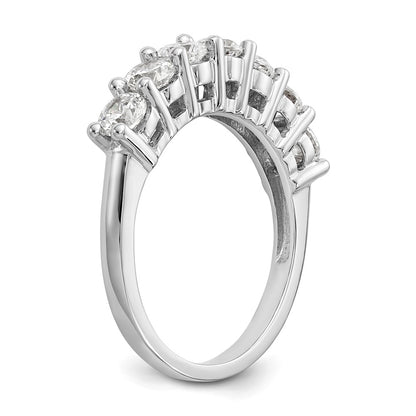 14K White Gold 7-Stone Real Diamond Band