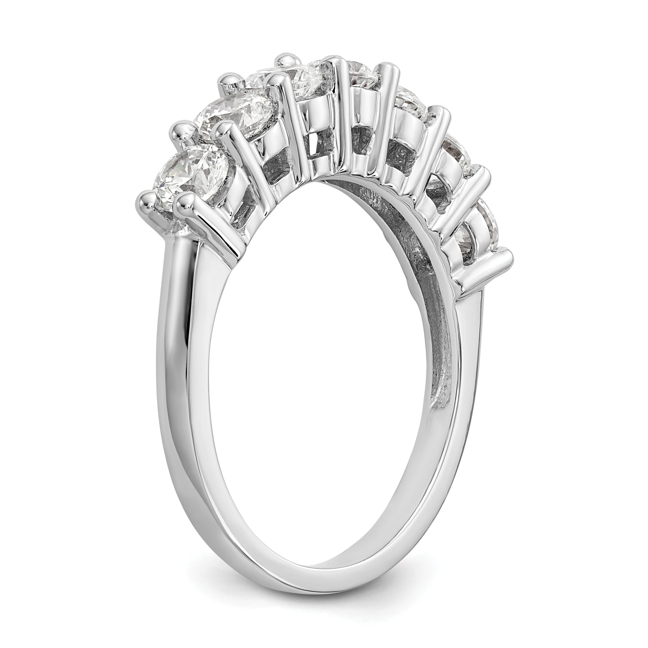 1.40ct. CZ Solid Real 14K White Gold 7-Stone Wedding Band Ring
