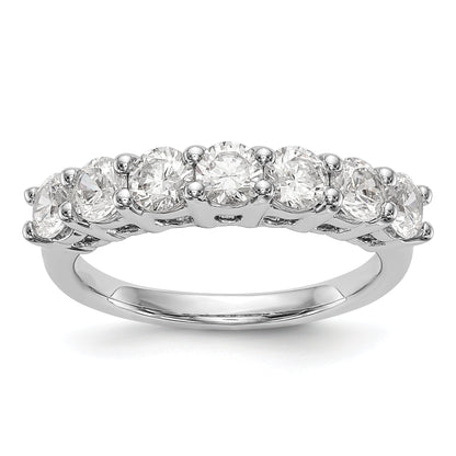 1.40ct. CZ Solid Real 14K White Gold 7-Stone Wedding Band Ring
