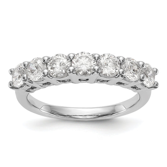 1.40ct. CZ Solid Real 14K White Gold 7-Stone Wedding Band Ring