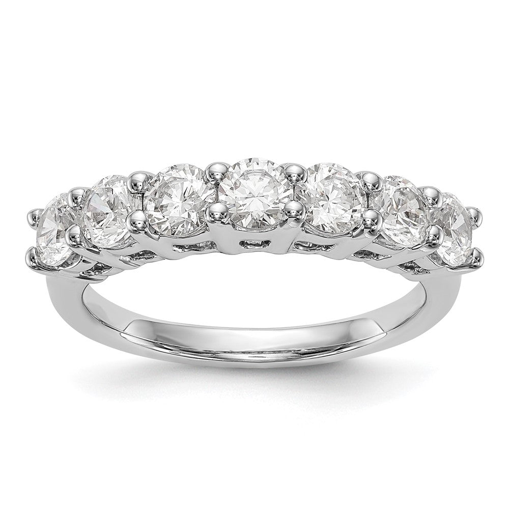 14K White Gold 7-Stone Real Diamond Band