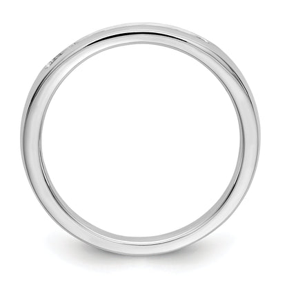 0.25ct. CZ Solid Real 14K White Gold 7-Stone Channel Wedding Band Ring