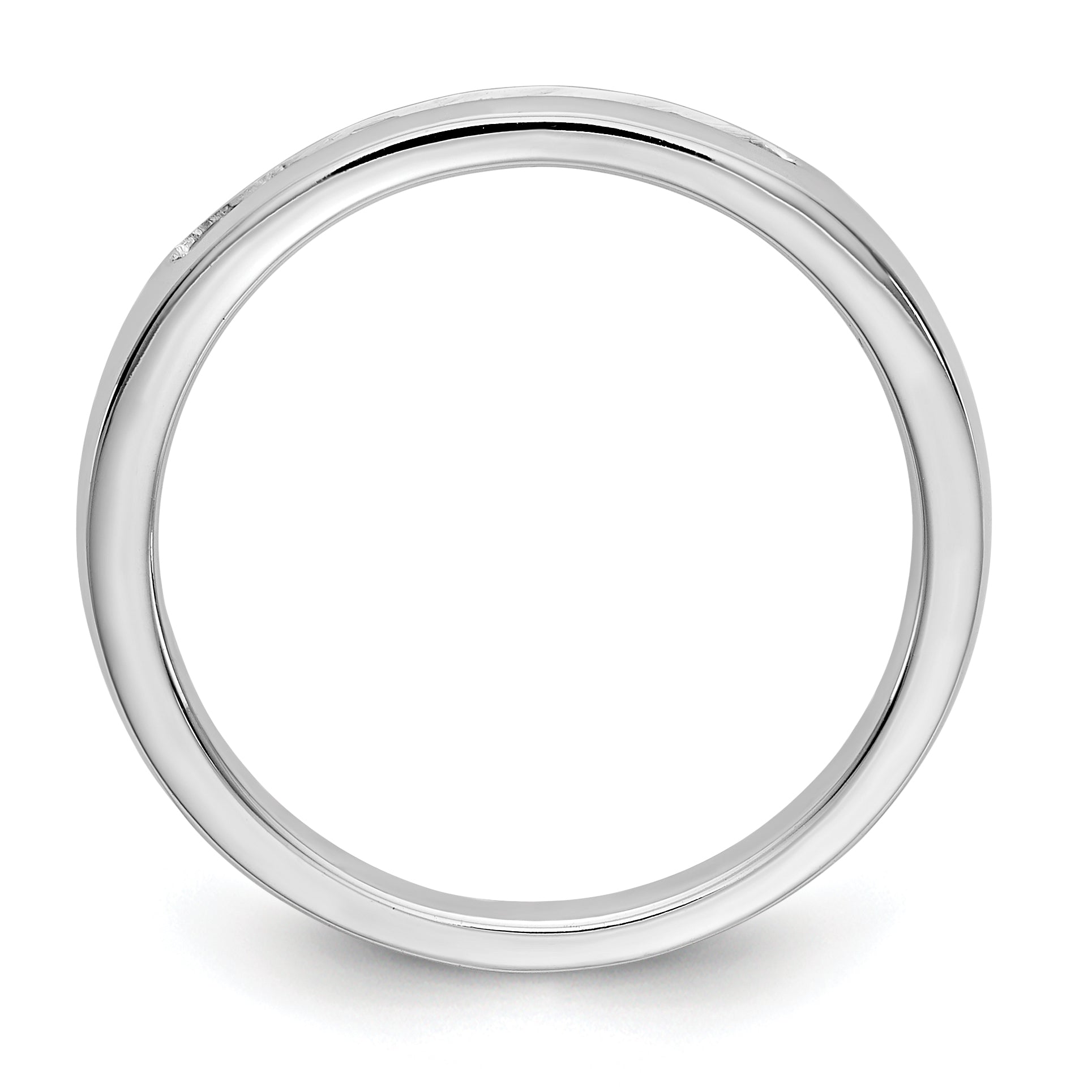 0.25ct. CZ Solid Real 14K White Gold 7-2mm Stone Channel Wedding Band Ring