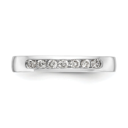 0.25ct. CZ Solid Real 14K White Gold 7-Stone Channel Wedding Band Ring