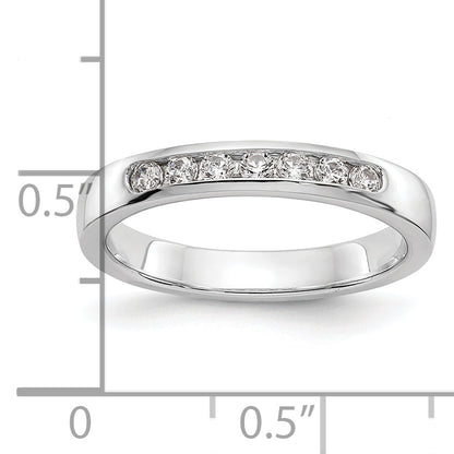 0.25ct. CZ Solid Real 14K White Gold 7-2mm Stone Channel Wedding Band Ring
