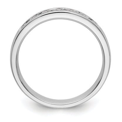 0.37ct. CZ Solid Real 14K White Gold 7-2.4mm Stone Channel Wedding Band Ring