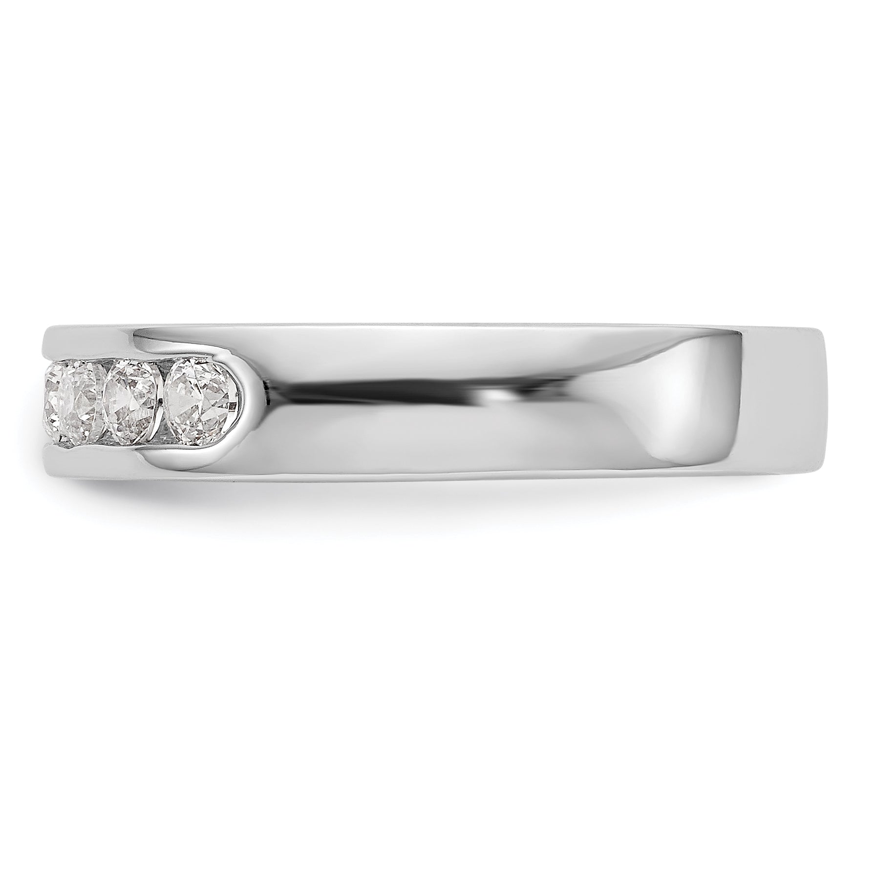 0.37ct. CZ Solid Real 14K White Gold 7-2.4mm Stone Channel Wedding Band Ring
