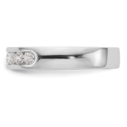 0.37ct. CZ Solid Real 14K White Gold 7-2.4mm Stone Channel Wedding Band Ring
