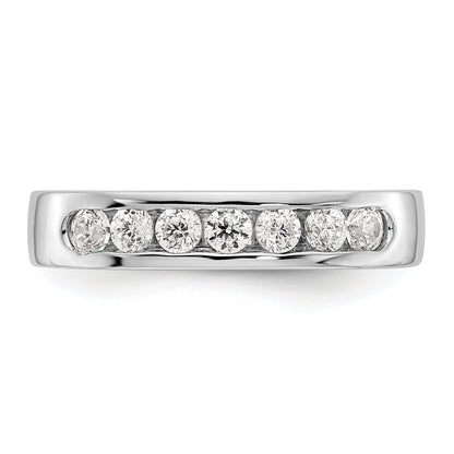 0.37ct. CZ Solid Real 14K White Gold 7-2.4mm Stone Channel Wedding Band Ring