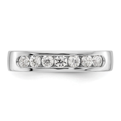 14k White Gold 7-Stone 3/8 carat Round Diamond Complete Channel Band