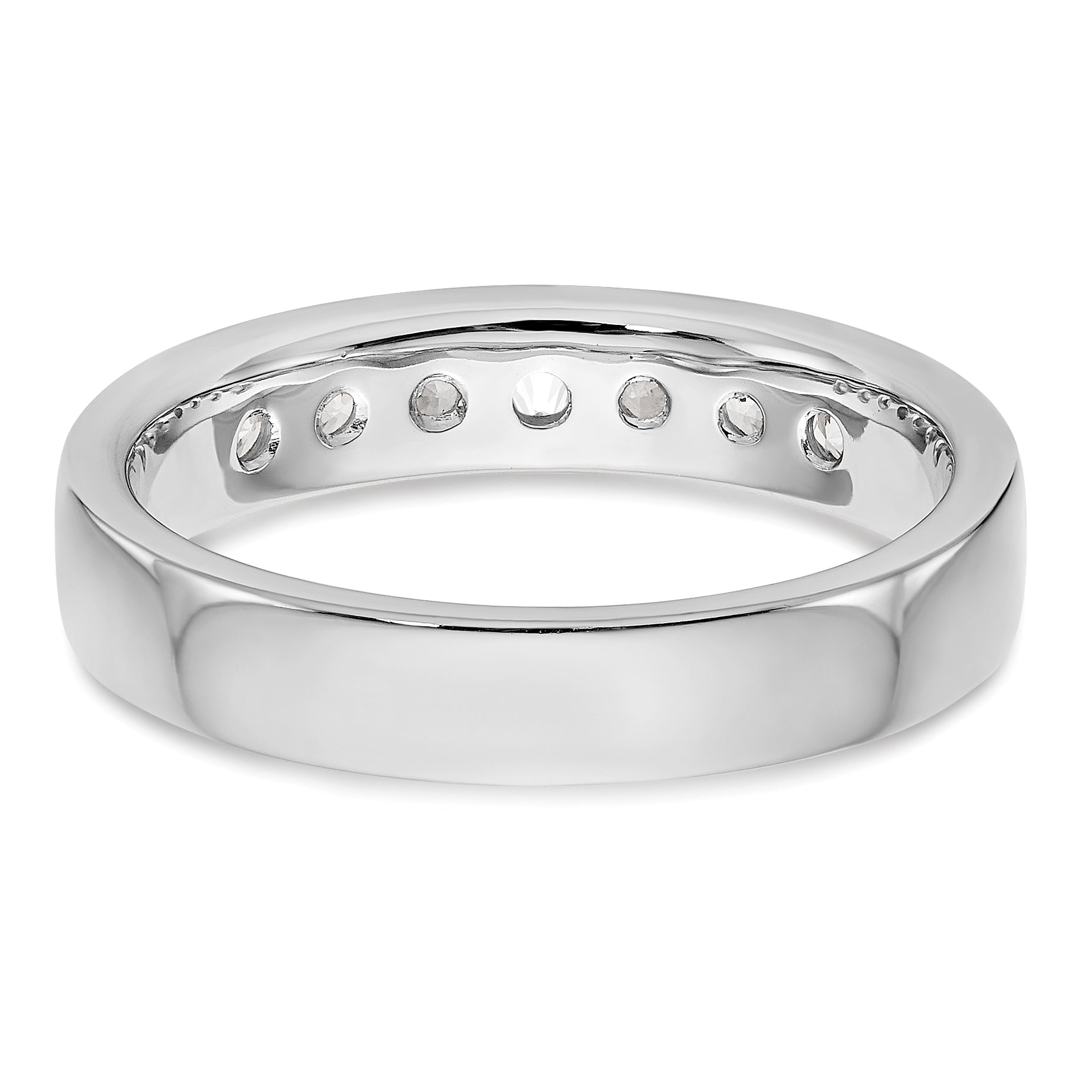 0.37ct. CZ Solid Real 14K White Gold 7-2.4mm Stone Channel Wedding Band Ring