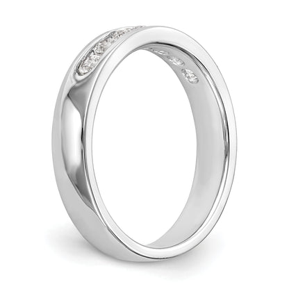 0.37ct. CZ Solid Real 14K White Gold 7-Stone Channel Wedding Band Ring