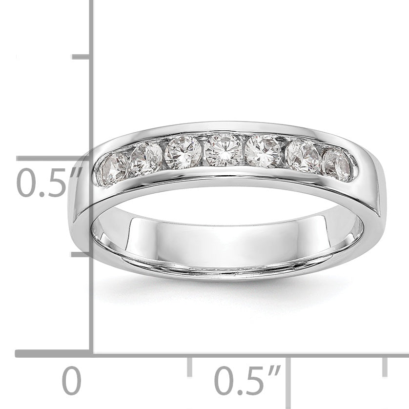 0.37ct. CZ Solid Real 14K White Gold 7-2.4mm Stone Channel Wedding Band Ring