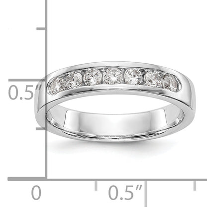 0.37ct. CZ Solid Real 14K White Gold 7-2.4mm Stone Channel Wedding Band Ring
