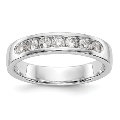 0.37ct. CZ Solid Real 14K White Gold 7-2.4mm Stone Channel Wedding Band Ring