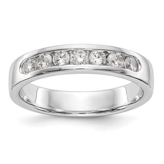 0.37ct. CZ Solid Real 14K White Gold 7-2.4mm Stone Channel Wedding Band Ring