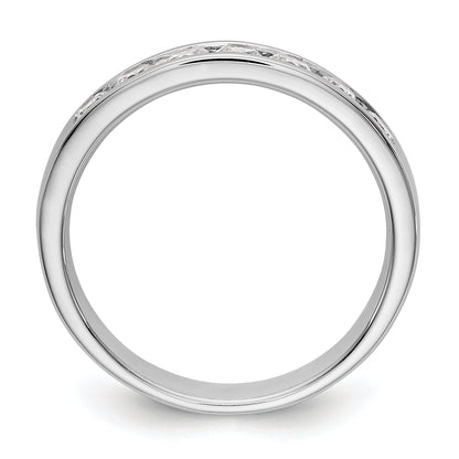 0.49ct. CZ Solid Real 14K White Gold 7-Stone Channel Wedding Band Ring