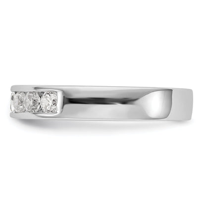 0.49ct. CZ Solid Real 14K White Gold 7-2.6mm Stone Channel Wedding Band Ring