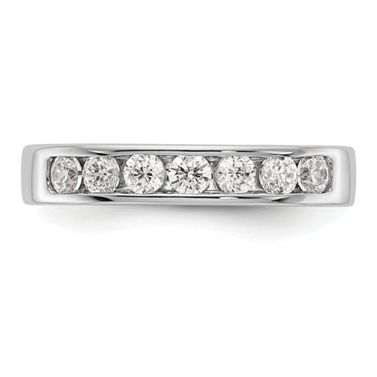 0.49ct. CZ Solid Real 14K White Gold 7-Stone Channel Wedding Band Ring