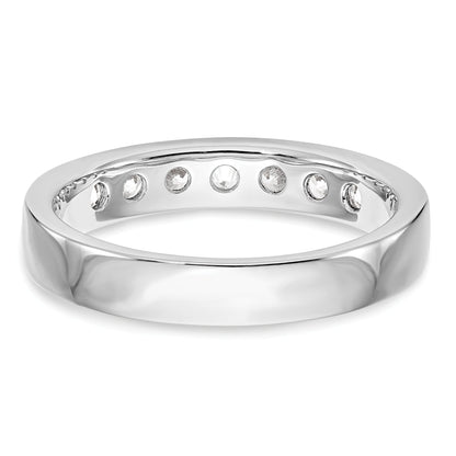 0.49ct. CZ Solid Real 14K White Gold 7-Stone Channel Wedding Band Ring