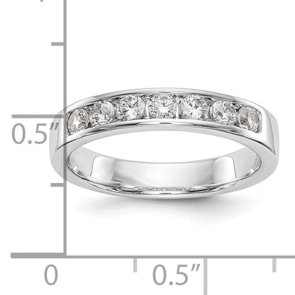 0.49ct. CZ Solid Real 14K White Gold 7-2.6mm Stone Channel Wedding Band Ring