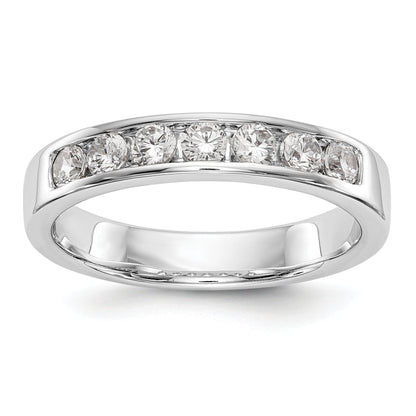 0.49ct. CZ Solid Real 14K White Gold 7-2.6mm Stone Channel Wedding Band Ring