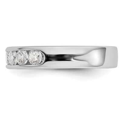 0.72ct. CZ Solid Real 14K White Gold 7-Stone Channel Wedding Band Ring