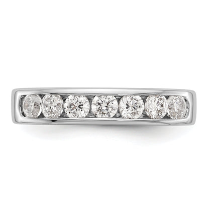 0.72ct. CZ Solid Real 14K White Gold 7-3mm Stone Wedding Band Ring