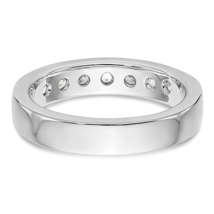 0.72ct. CZ Solid Real 14K White Gold 7-Stone Channel Wedding Band Ring
