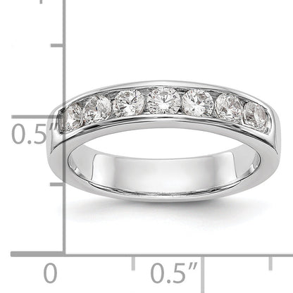 0.72ct. CZ Solid Real 14K White Gold 7-3mm Stone Wedding Band Ring