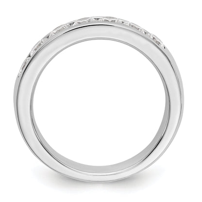 0.98ct. CZ Solid Real 14K White Gold 7-3.3mm Stone Channel Wedding Band Ring
